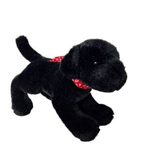 Douglas Cuddle Toy Black Labrador Valentine Plush 12 Inch